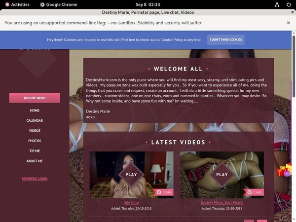 Sexxidestiny.modelcentro.com $1 Trial