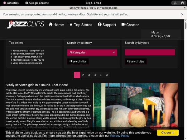 Smelly Milana Vendo Page