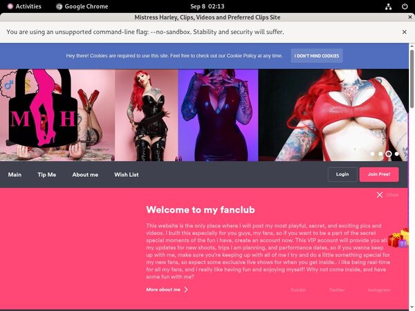 Mistress Harley Account Password